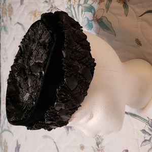 Vintage black pillbox hat